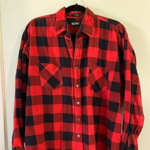 Vintage 100% cotton buffalo plaid long sleeve (XL)